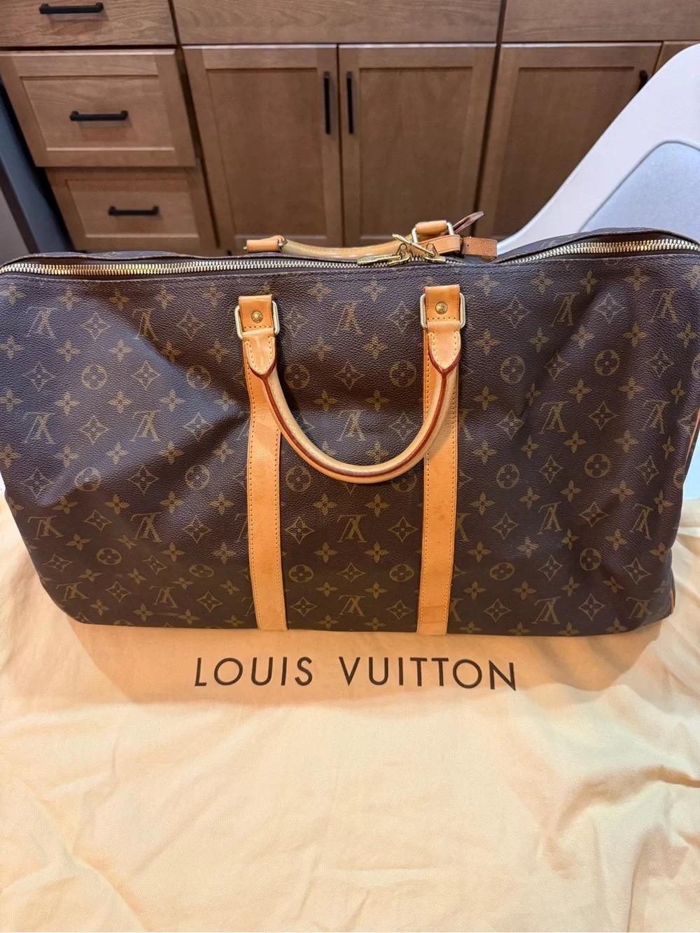 Louis Vuitton Monogram Keepall 55 Travel Duffle bag